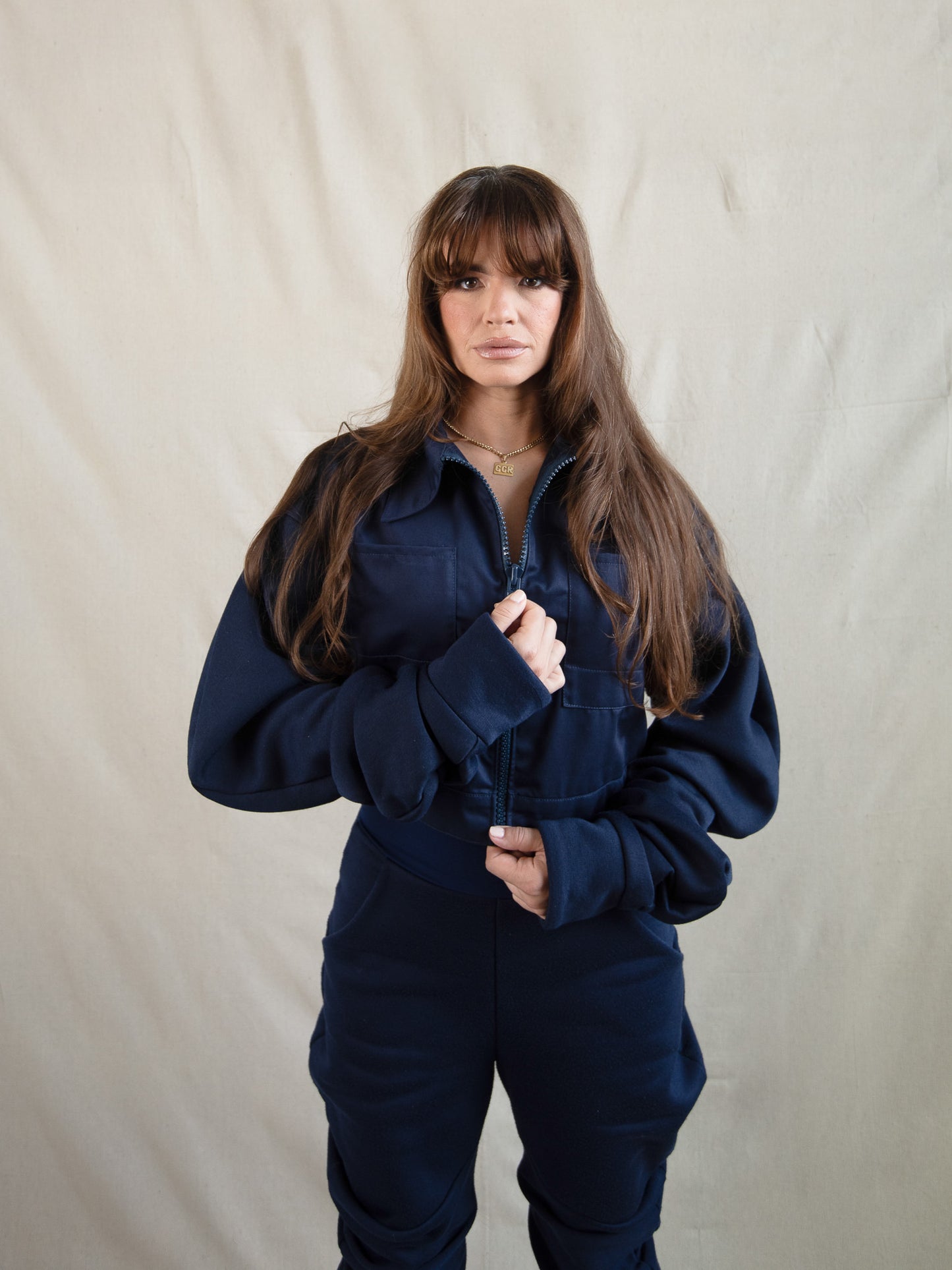 Navy - Soft and Structured Cropped Jacket