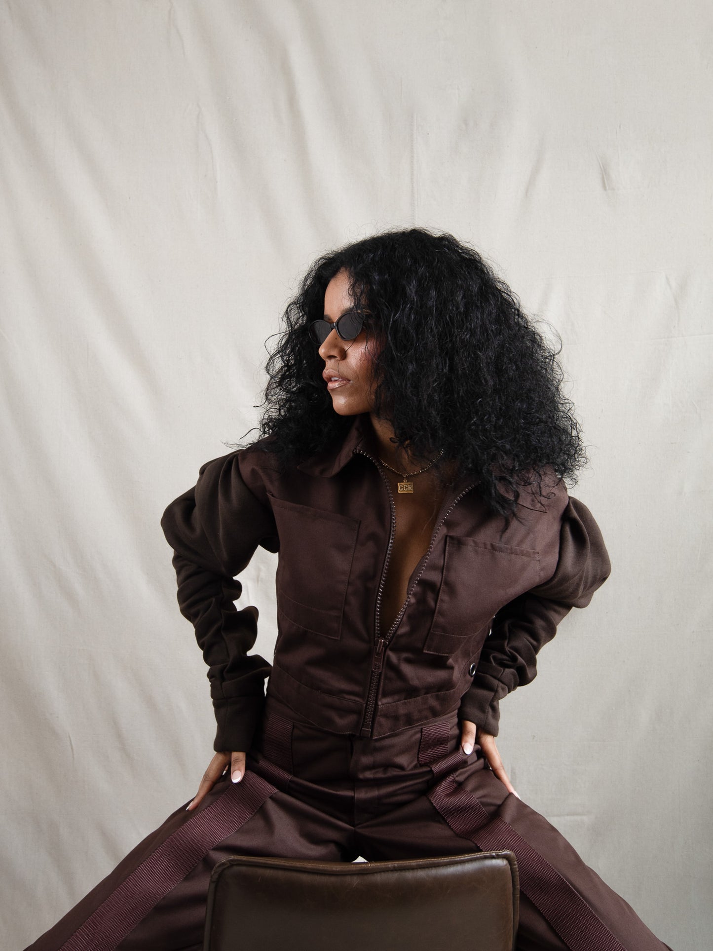 Brown - Soft and Structured Cropped Jacket