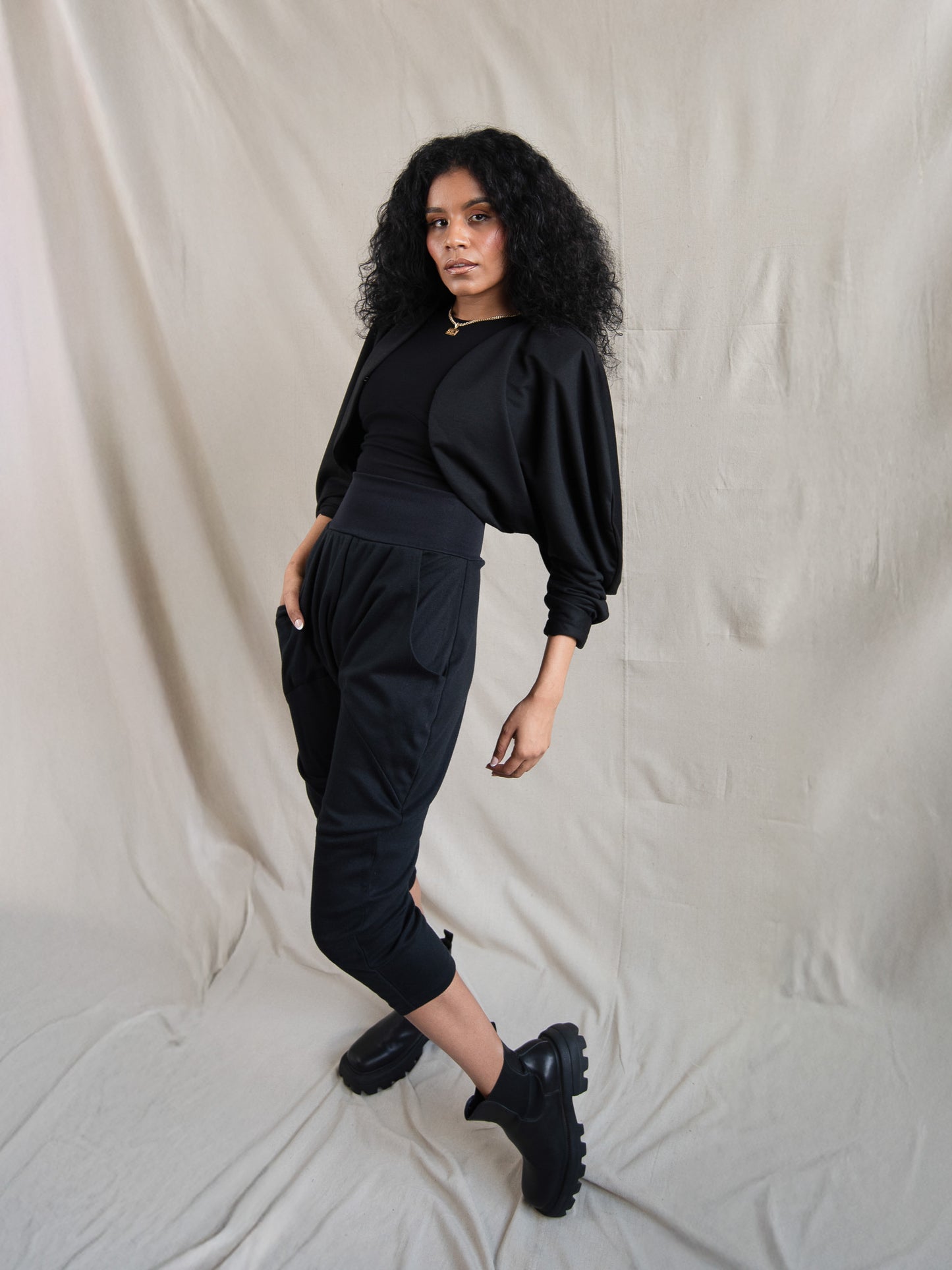 Black Oversized Suit Shrug