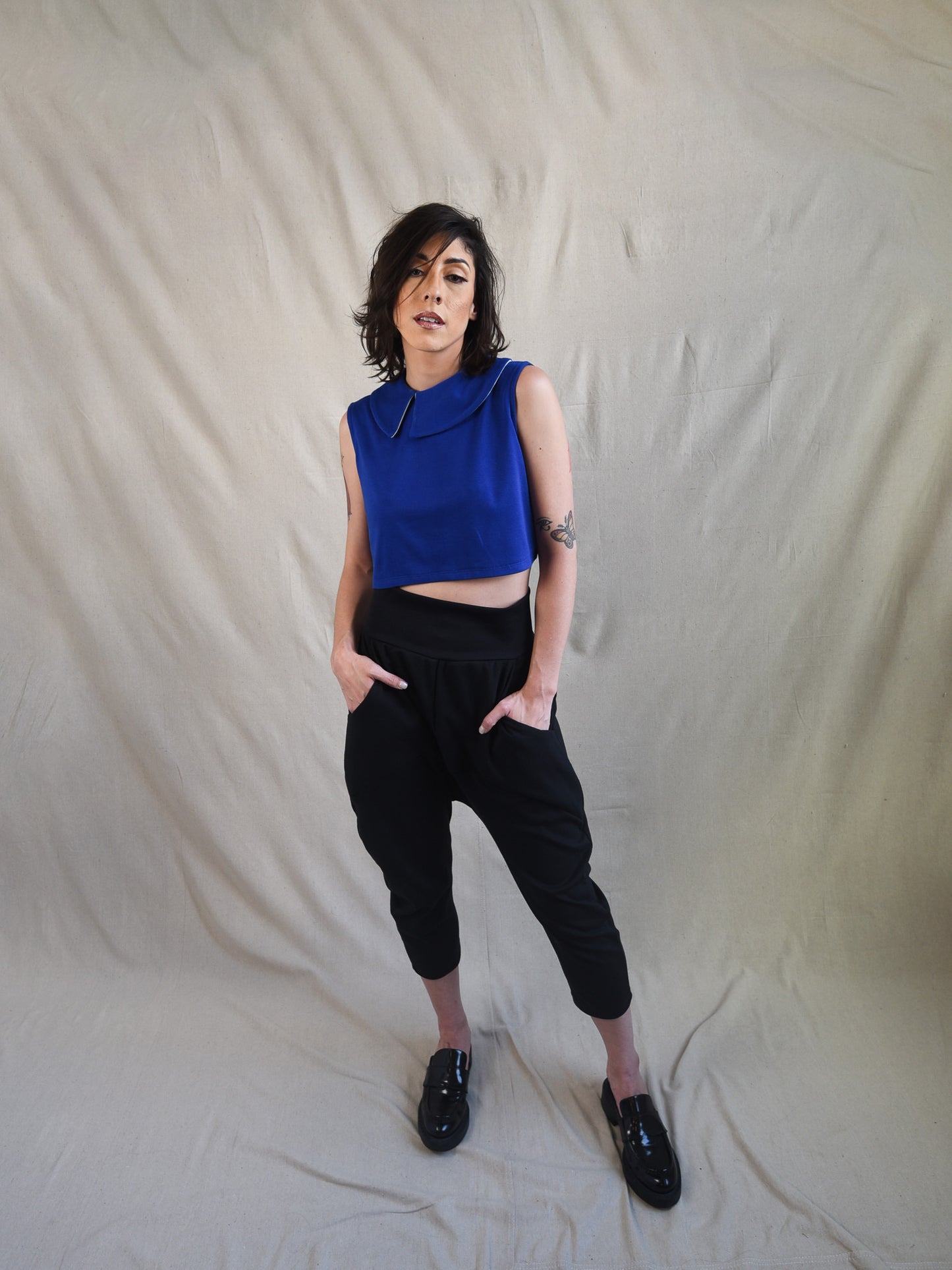 Royal Blue Peter Pan Collar Blouse