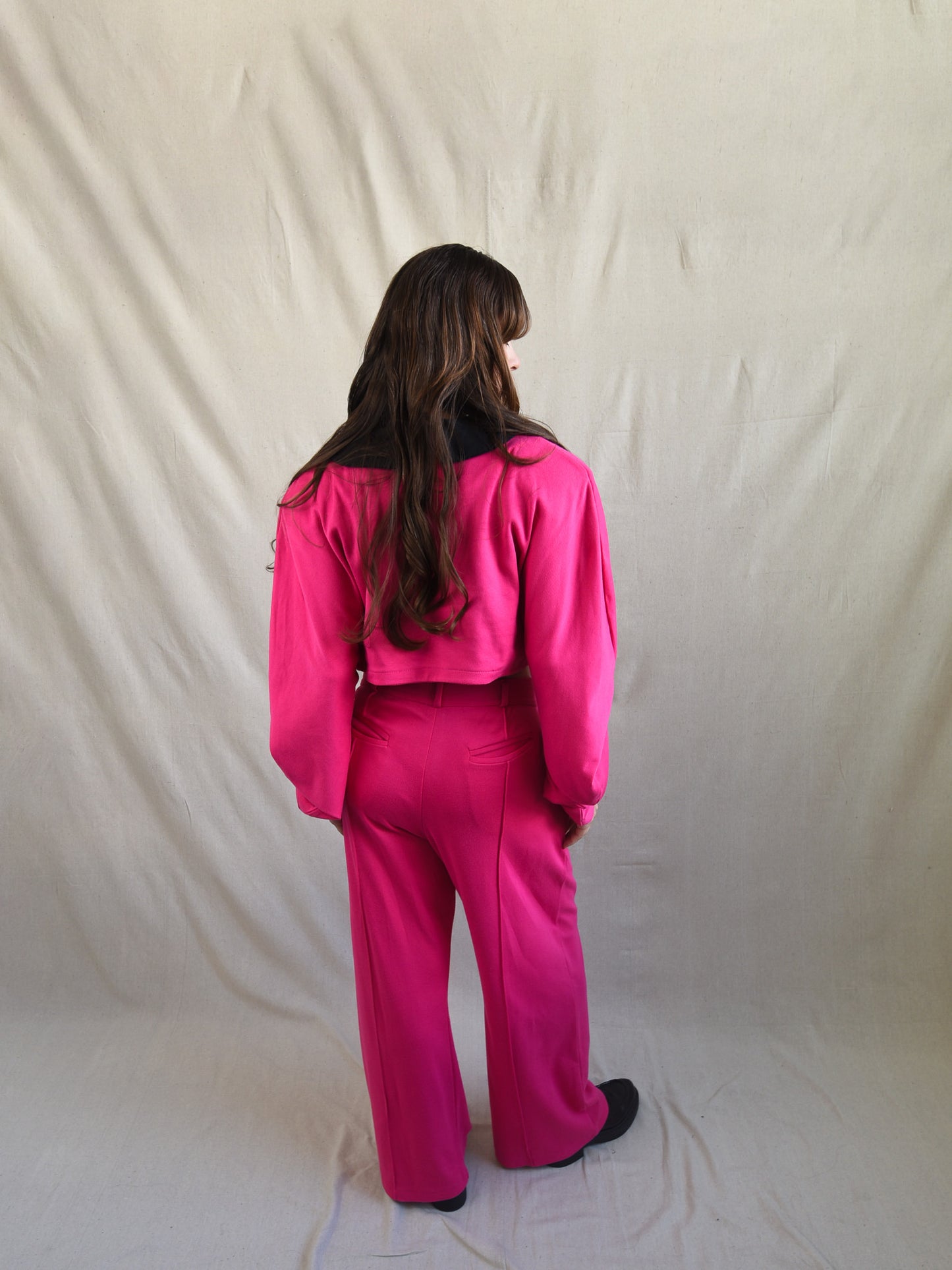 Hot Pink Oversized Suit Shrug