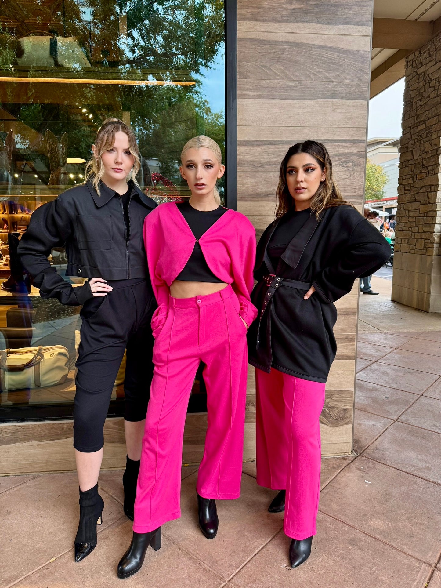 Hot Pink Straight Leg Suit Pant