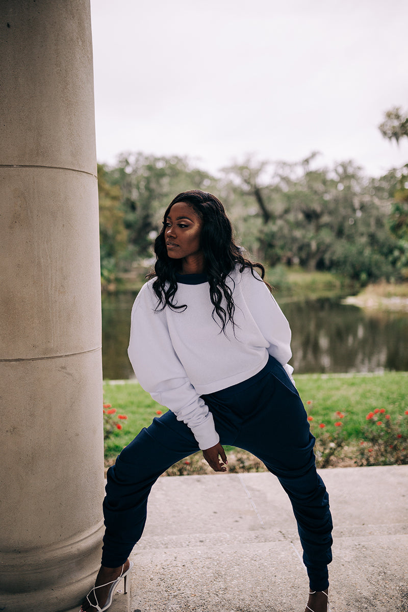 Winter White Oversized Fleece Sweatshirt