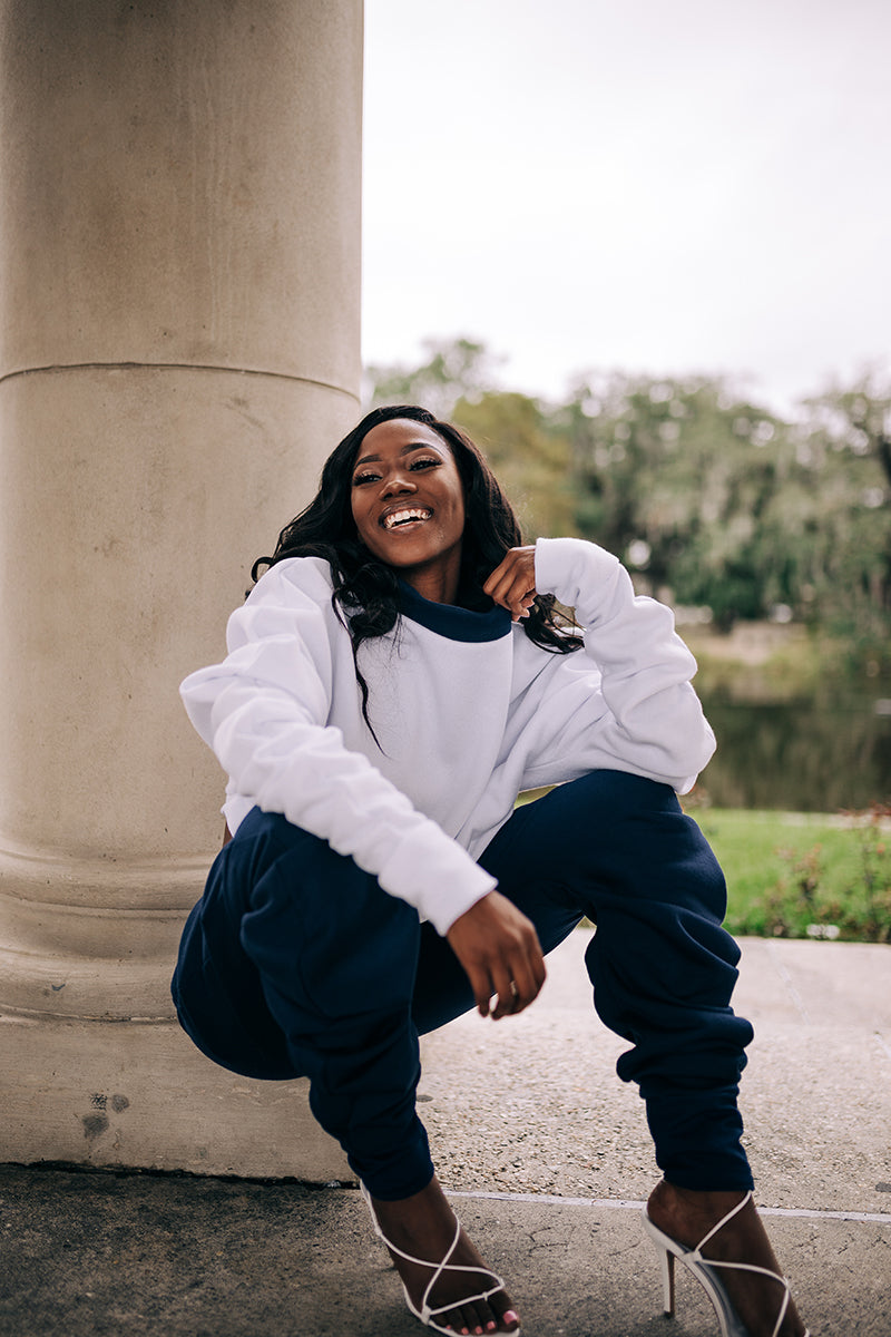 Winter White Oversized Fleece Sweatshirt