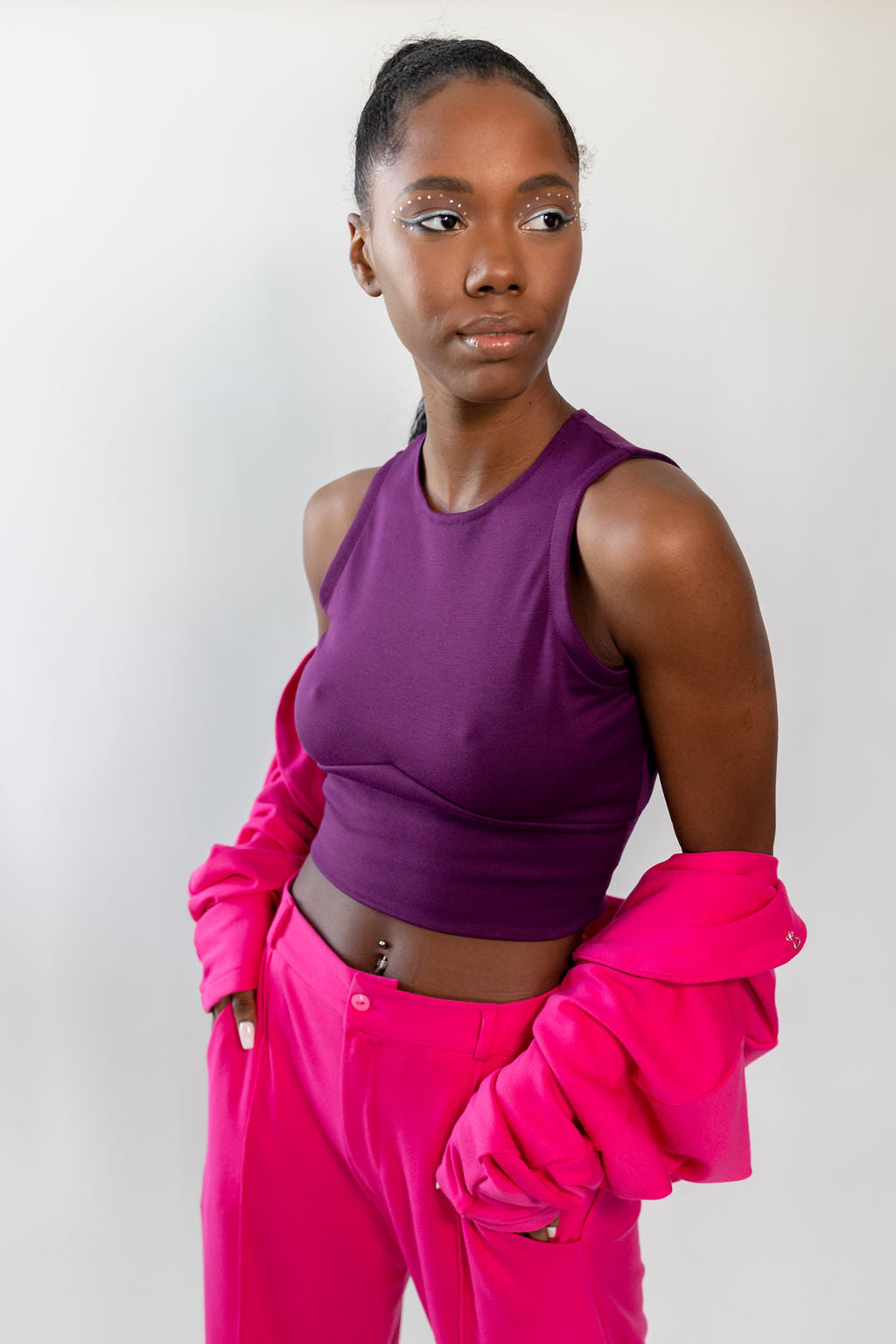 Purple Crop Tank Top