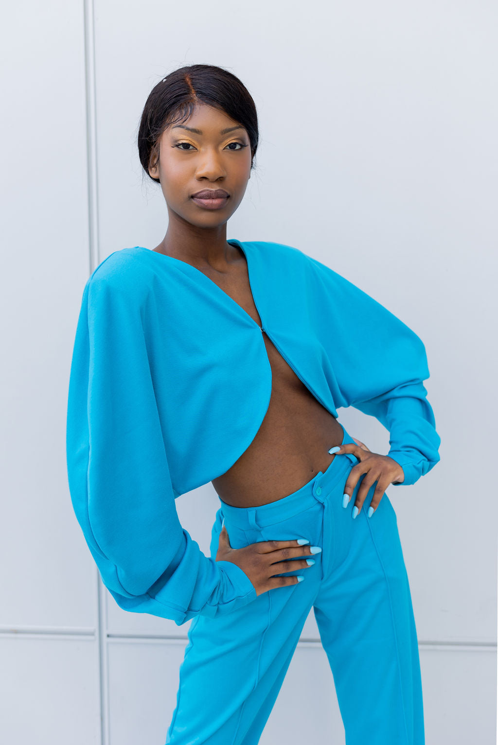 Turquoise Oversized Suit Blazer