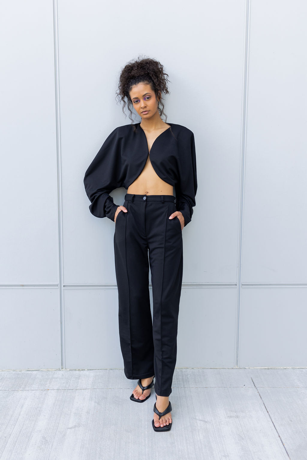 Black Straight Leg Suit Pant