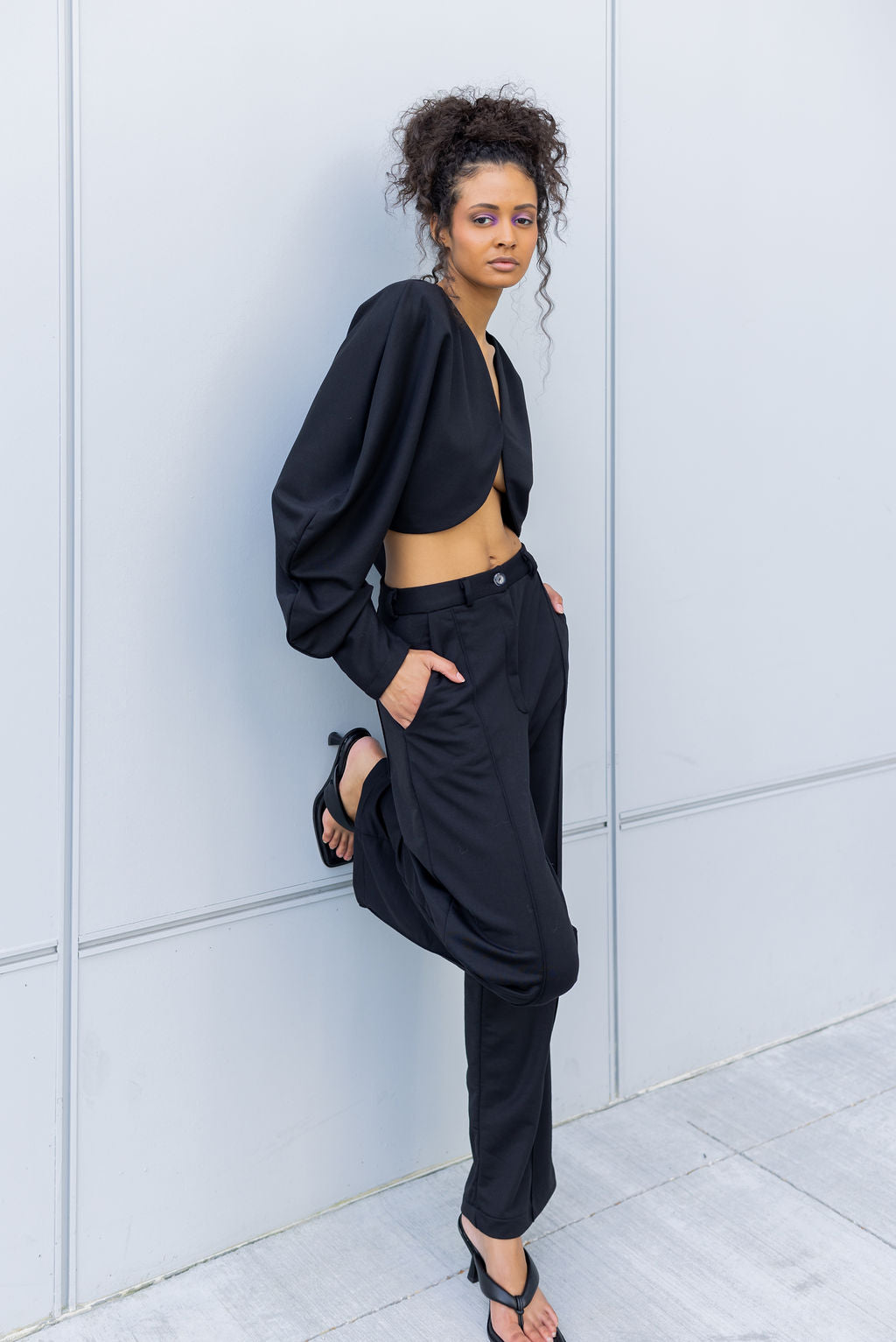 Black Straight Leg Suit Pant