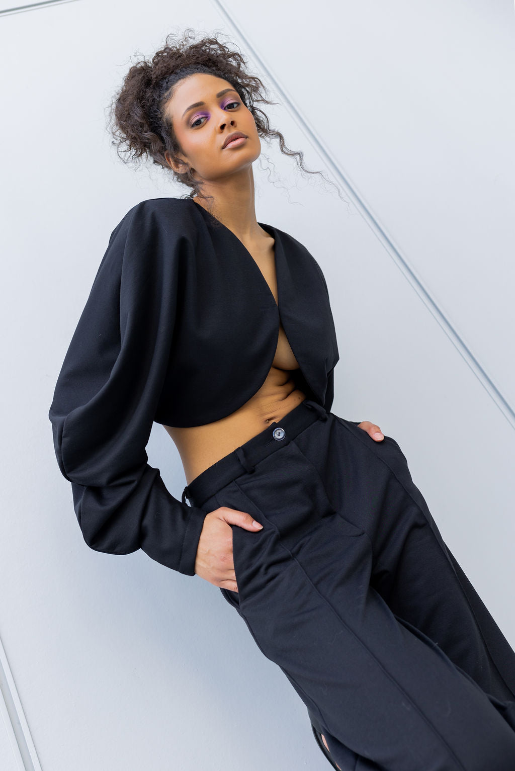 Black Straight Leg Suit Pant