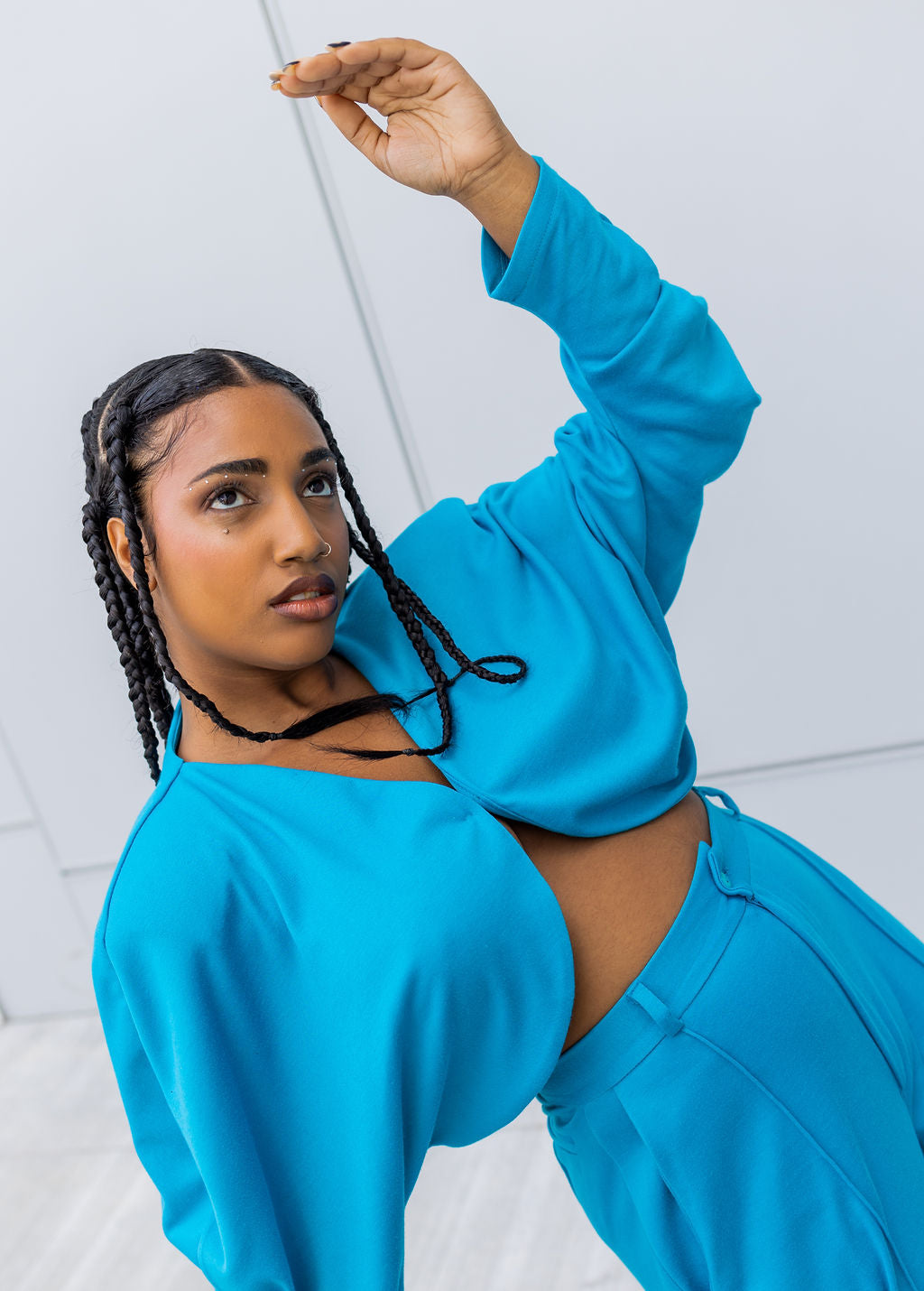 Turquoise Oversized Suit Blazer