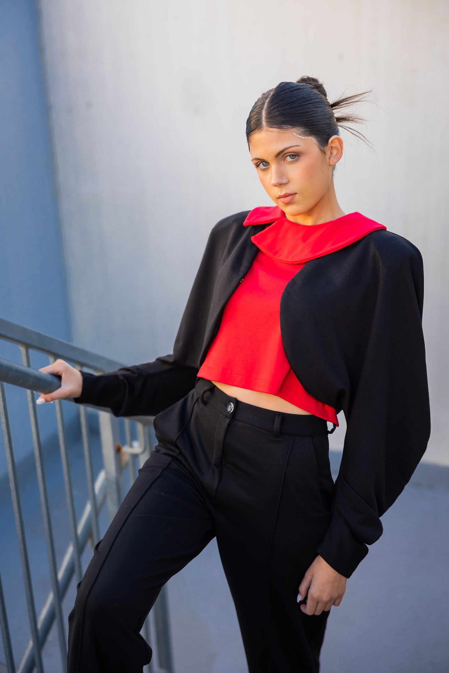 Scarlet Red Peter Pan Collar Blouse