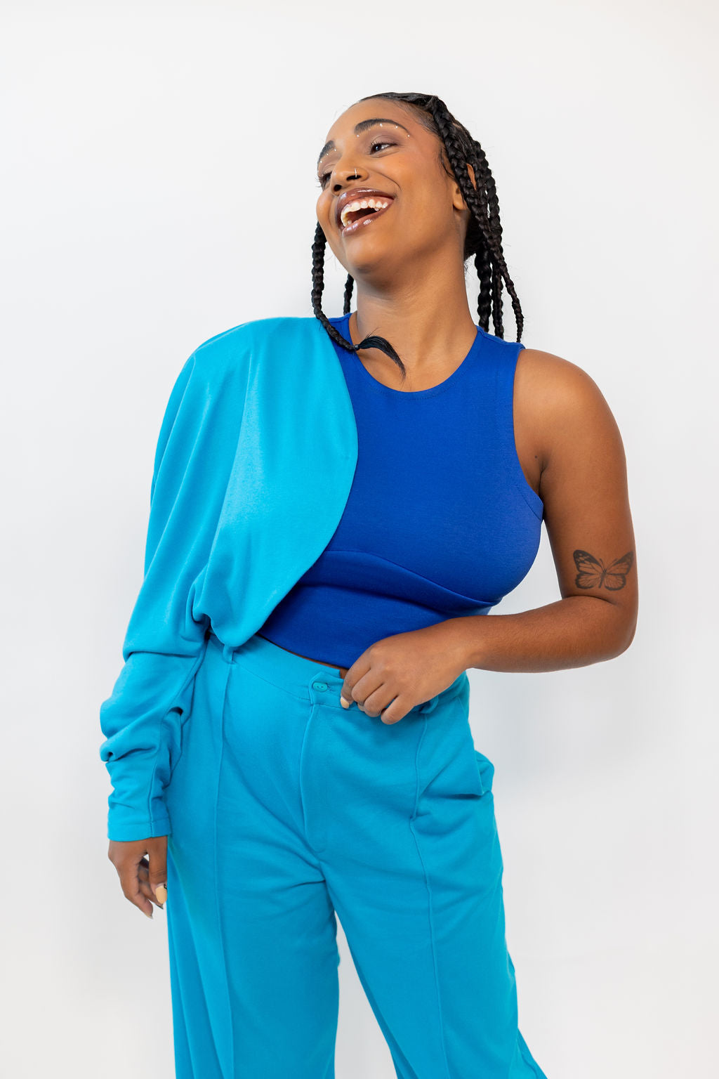 Turquoise Oversized Suit Blazer