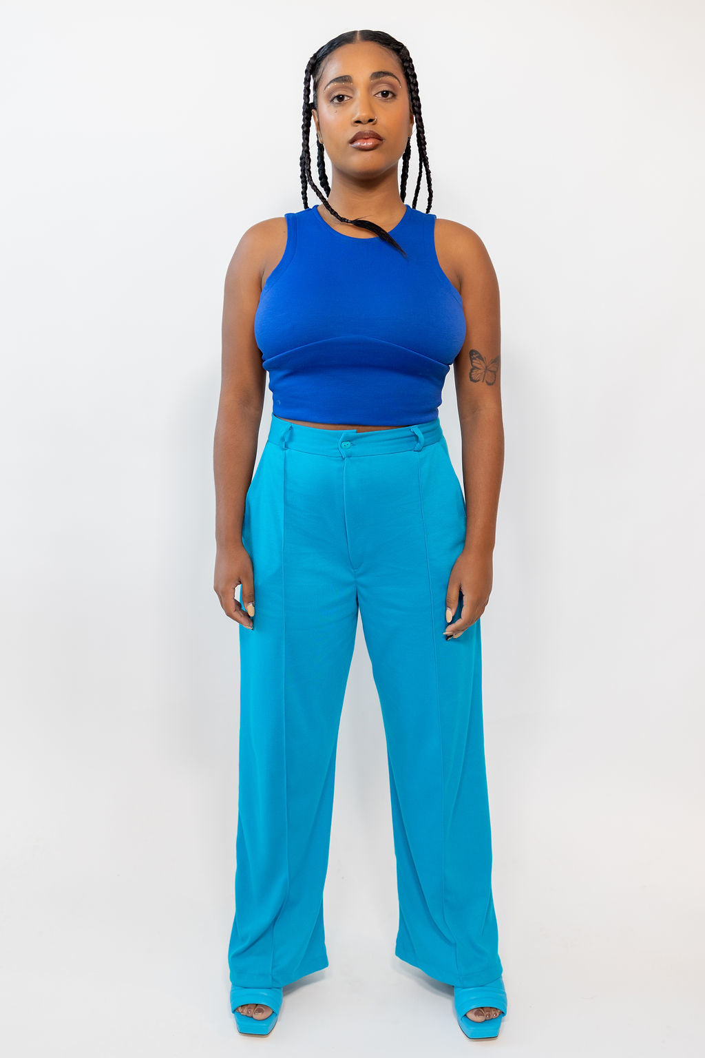 Royal Blue Crop Tank Top