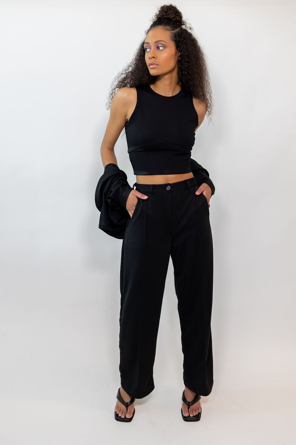 Black Crop Tank Top