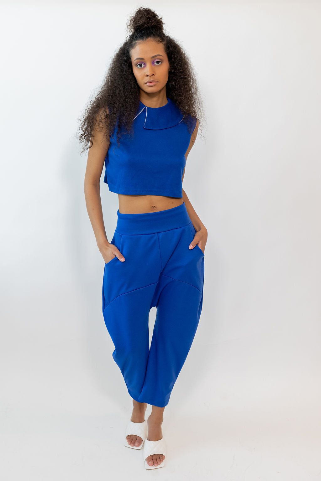 Royal Blue Peter Pan Collar Blouse