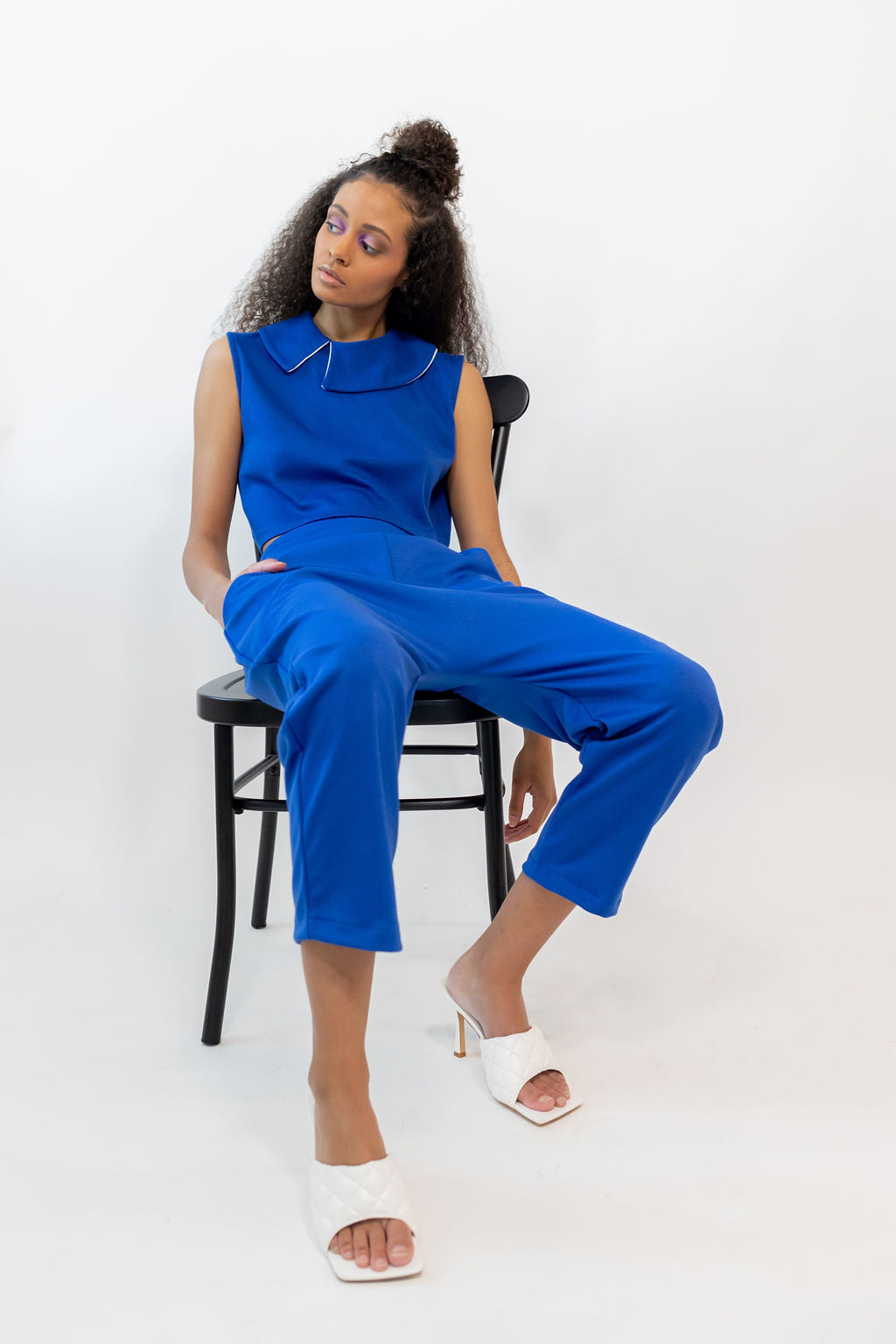 Royal Blue Peter Pan Collar Blouse