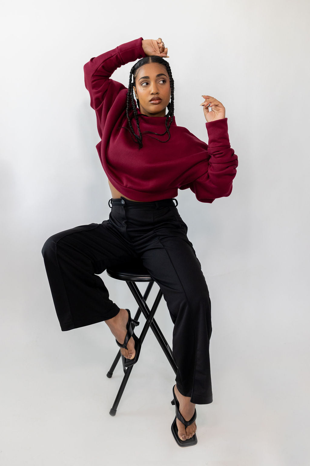 Black Straight Leg Suit Pant