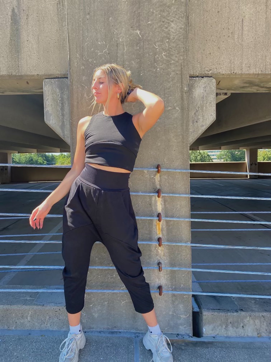 Black Crop Tank Top