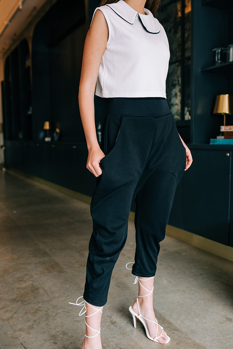 Black Drop Crotch Pant