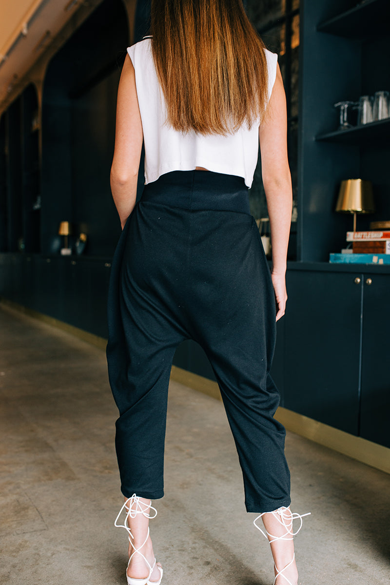 Black Drop Crotch Pant