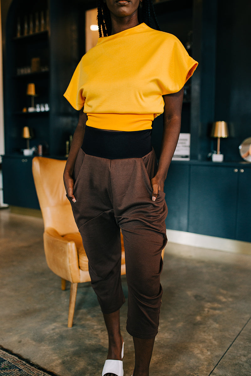 Brown Drop Crotch Pant