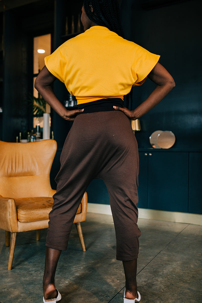 Brown Drop Crotch Pant