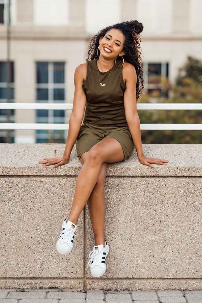 Olive Crop Tank Top