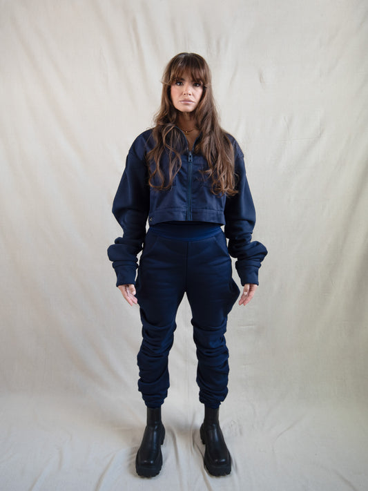 Navy - Soft and Structured Cropped Jacket