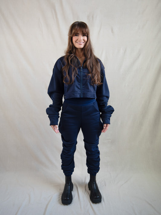 Navy - Soft and Structured Cropped Jacket