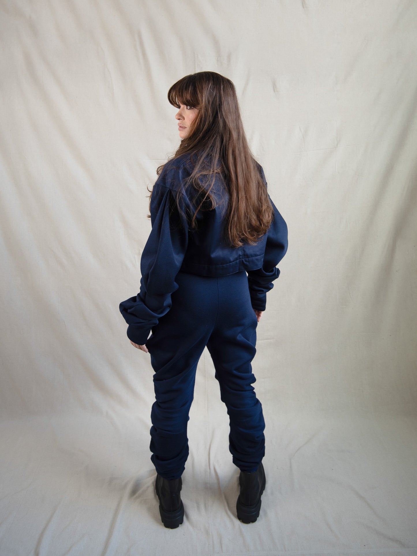 Navy - Soft and Structured Cropped Jacket