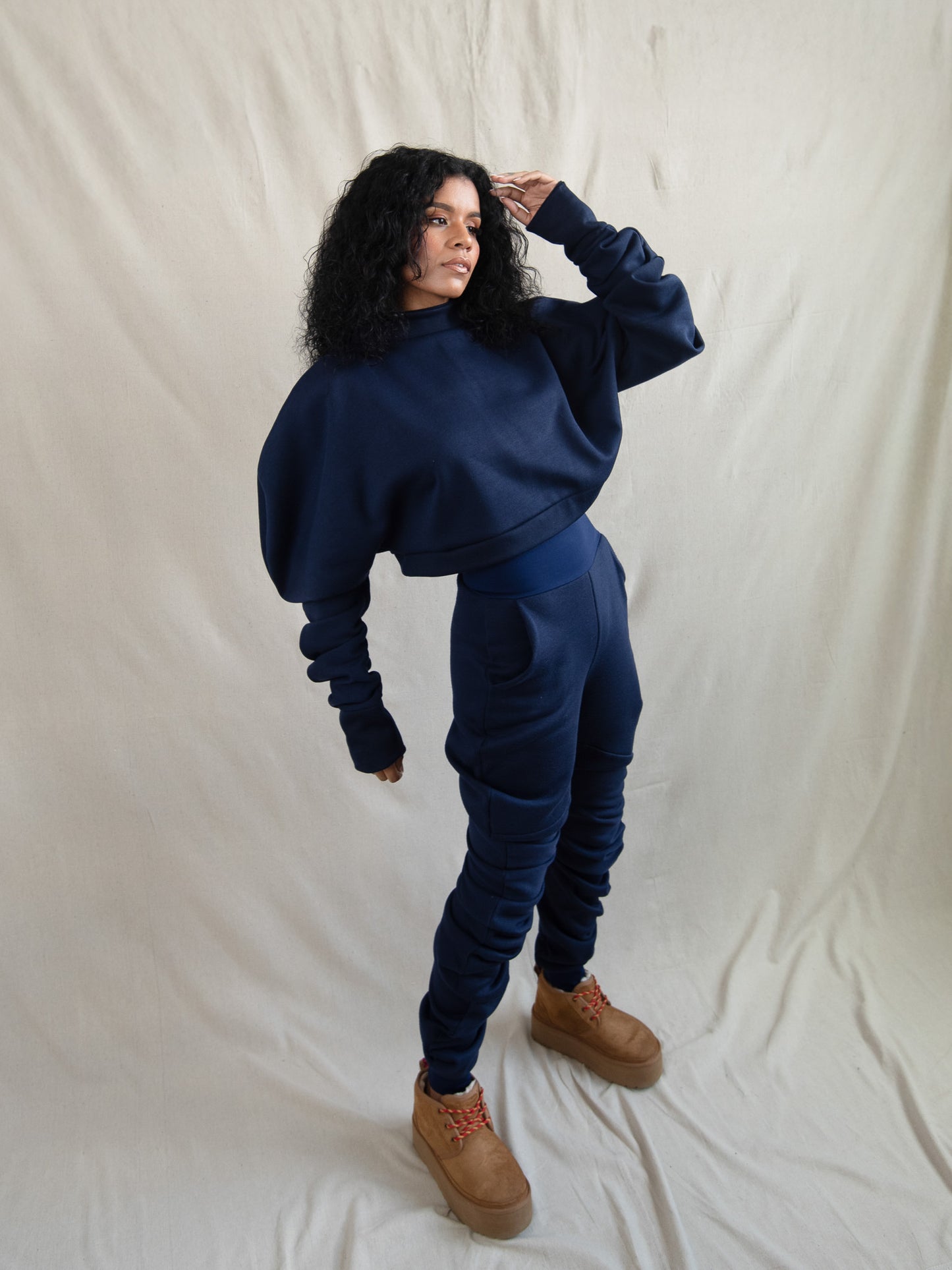 Victorian Navy Blue Fleece Pant