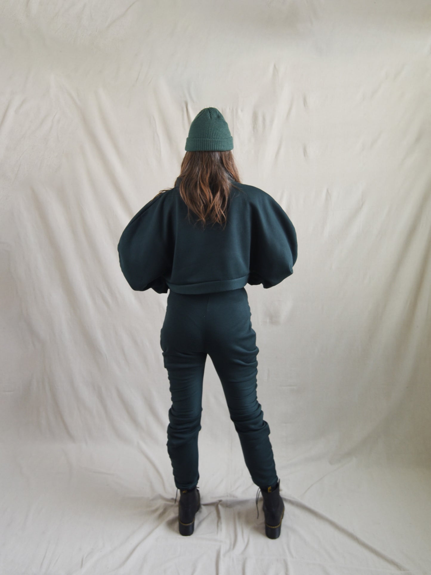 Dark Emerald Green Oversized Fleece Sweatshirt