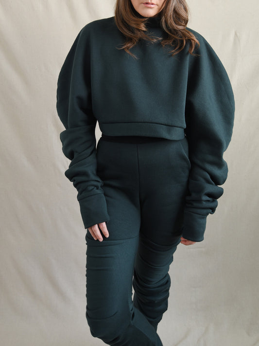 Dark Emerald Green Fleece Pant