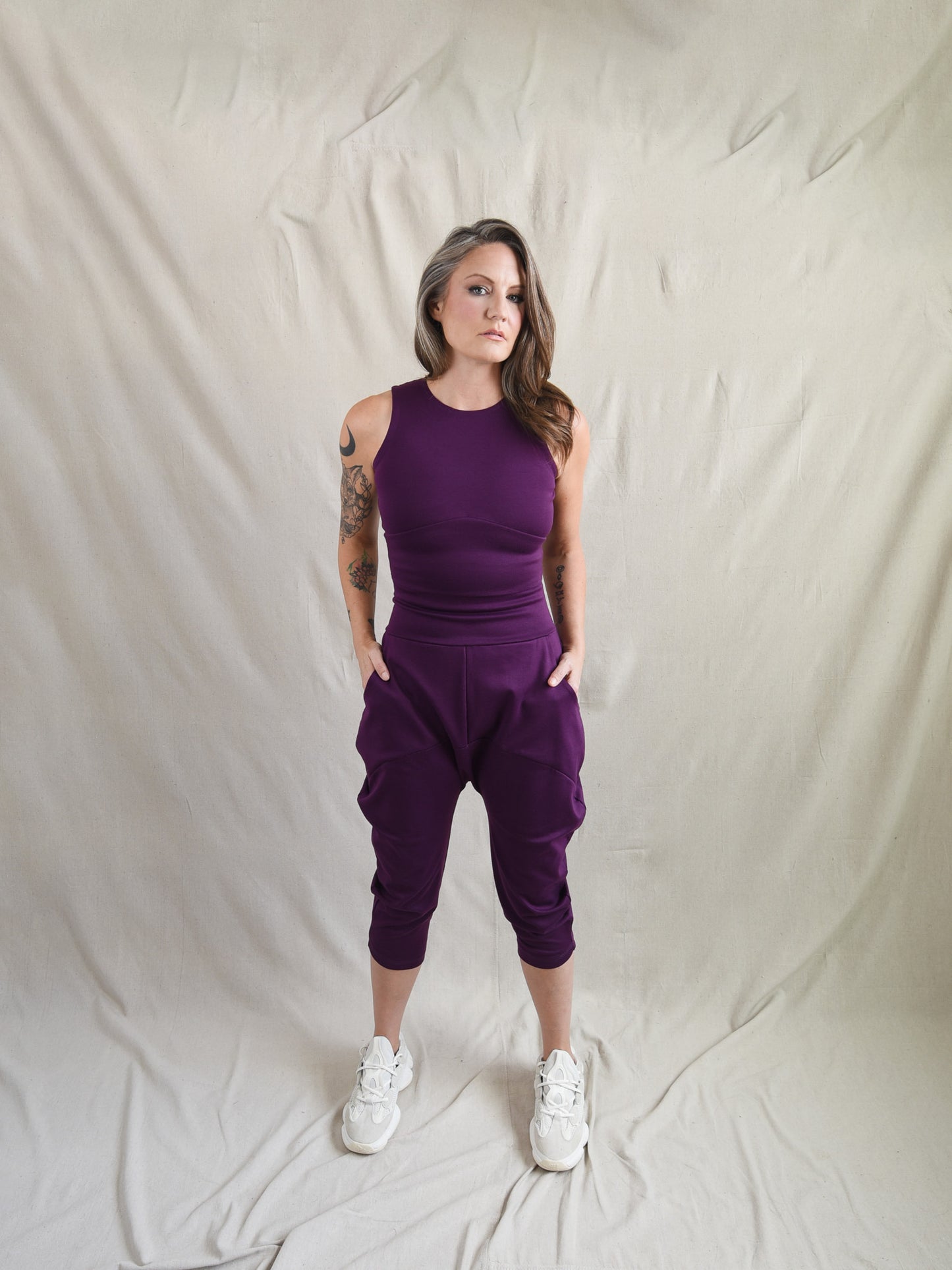 Purple Drop Crotch Pant