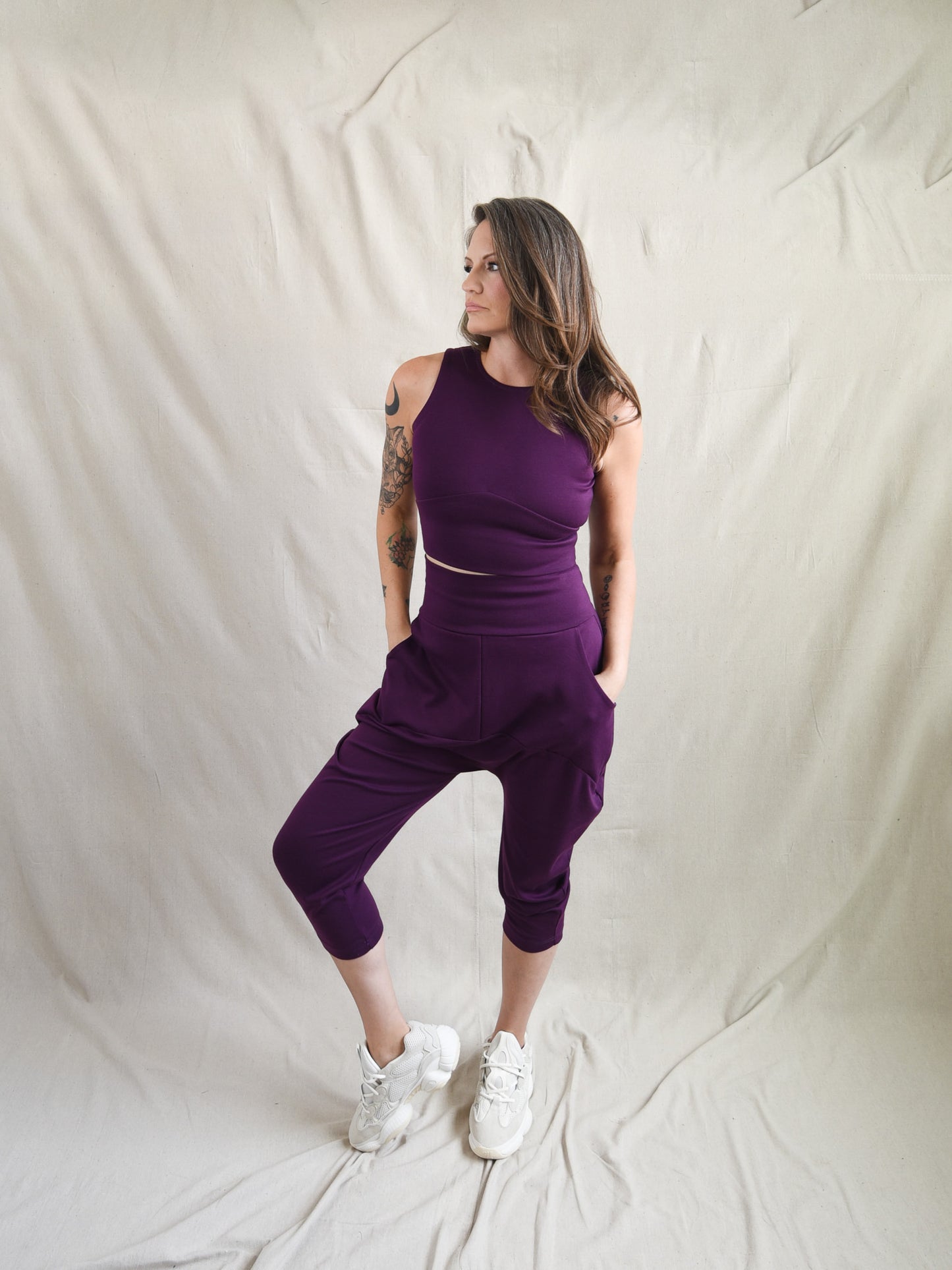 Purple Drop Crotch Pant