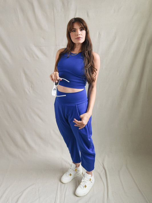 Royal Blue Crop Tank Top