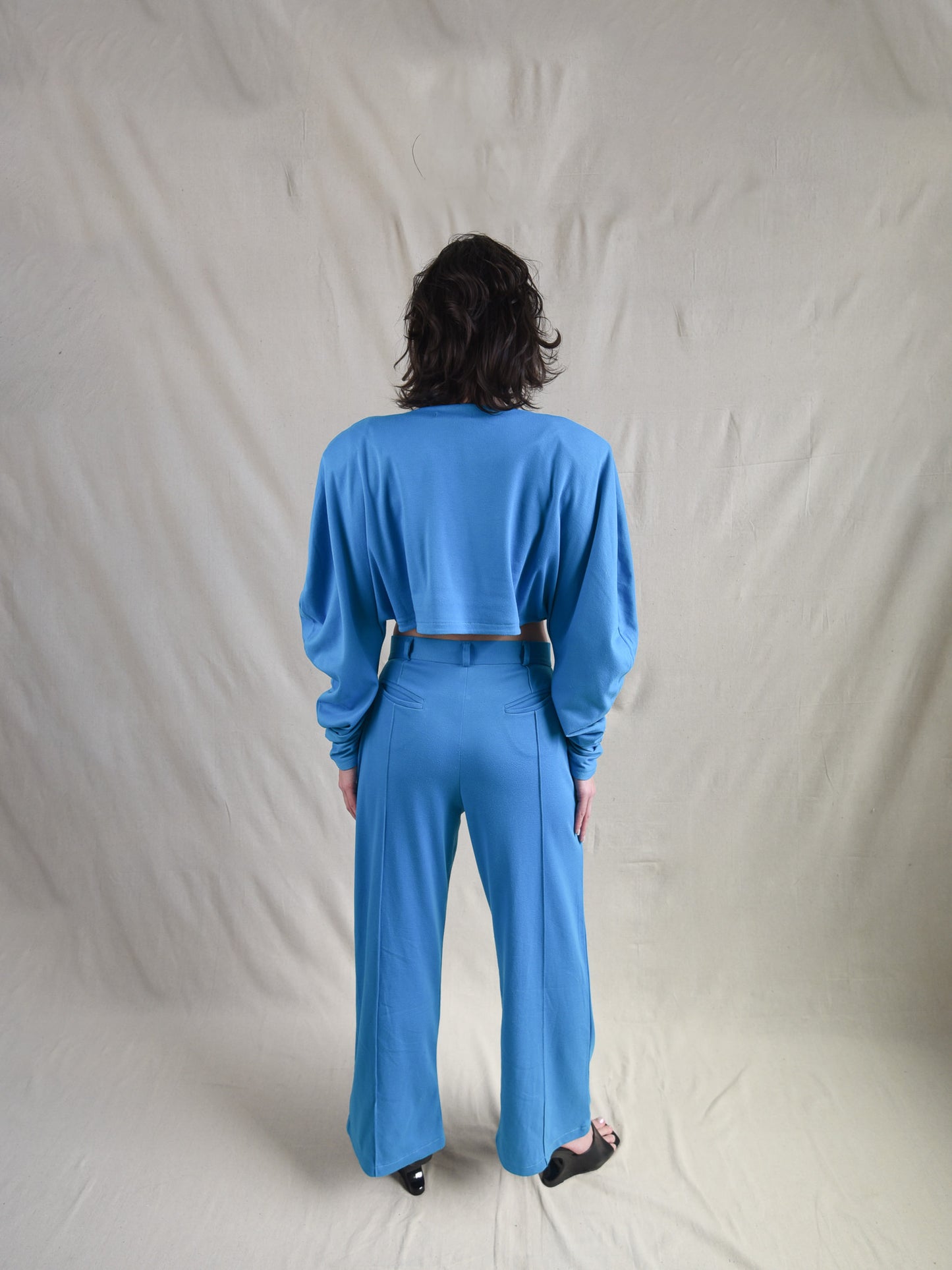 Turquoise Oversized Suit Shrug