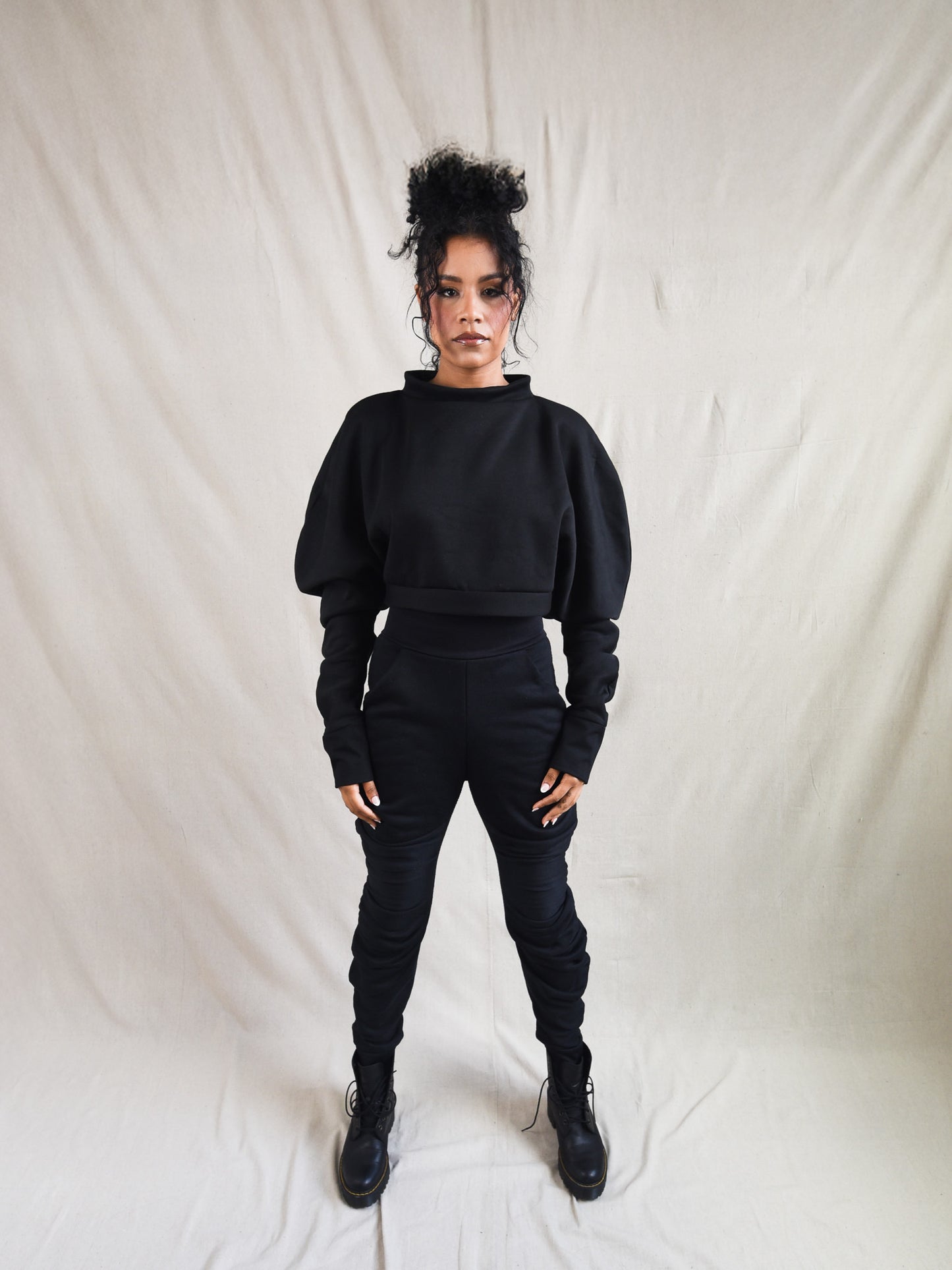 Jade Black Fleece Pant