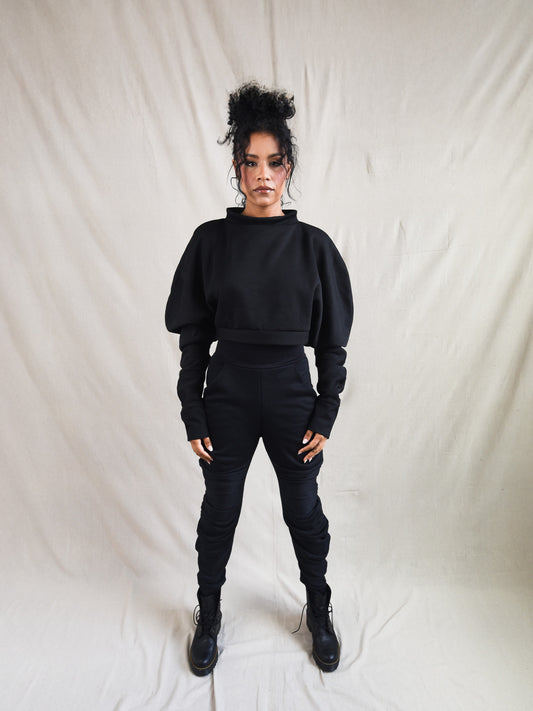 Jade Black Fleece Pant