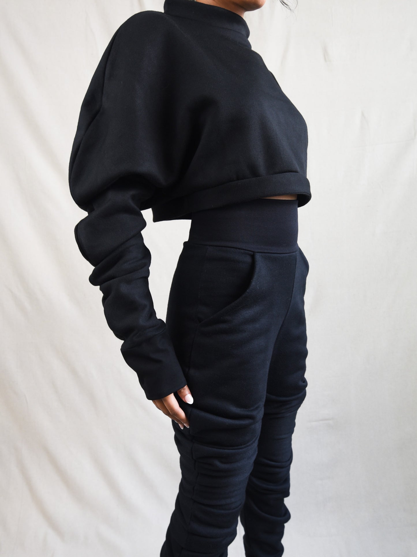 Jade Black Fleece Pant