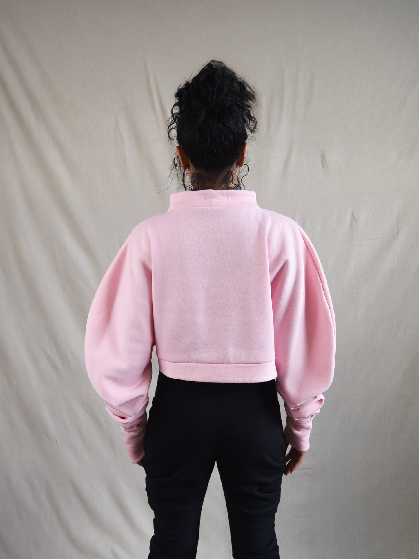 Powder Pink Oversized Fleece Sweatshirt