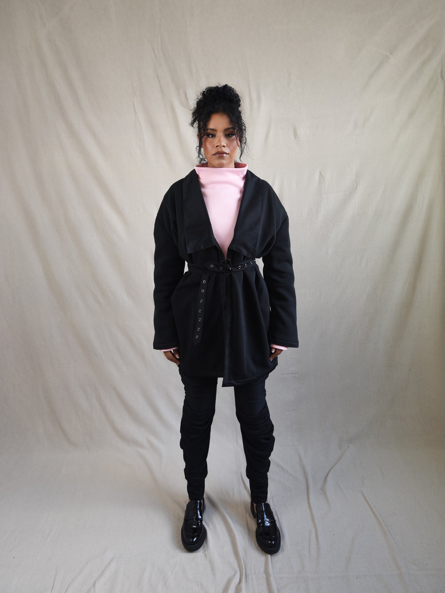 Powder Pink Oversized Fleece Sweatshirt