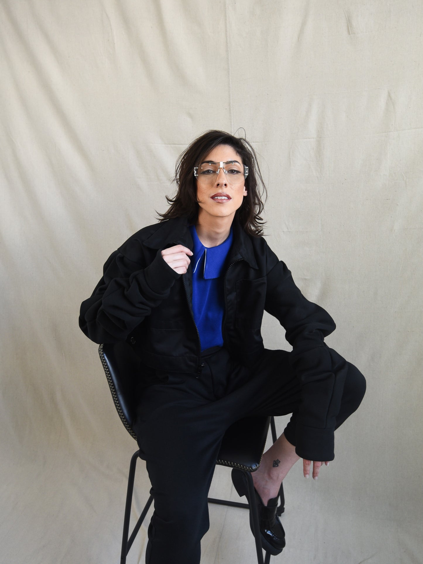 Royal Blue Peter Pan Collar Blouse