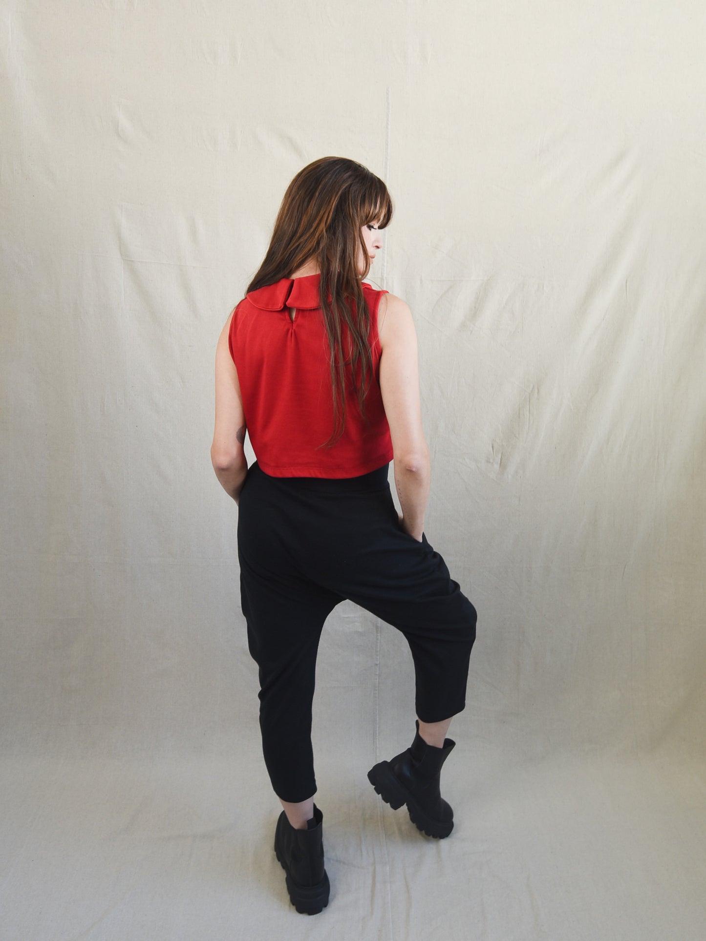 Black Drop Crotch Pant