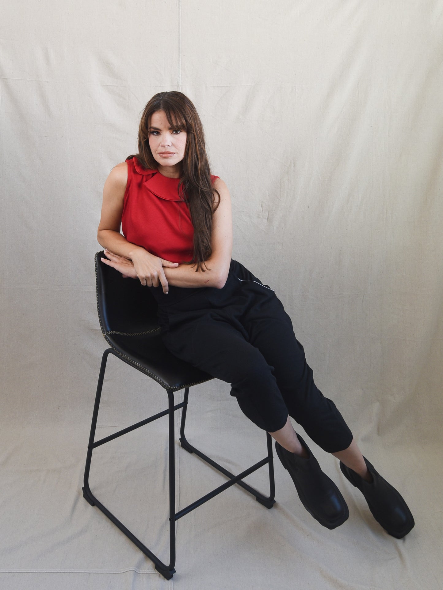 Scarlet Red Peter Pan Collar Blouse