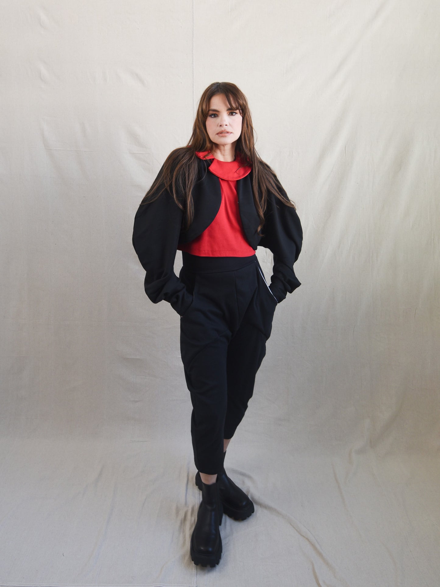 Scarlet Red Peter Pan Collar Blouse