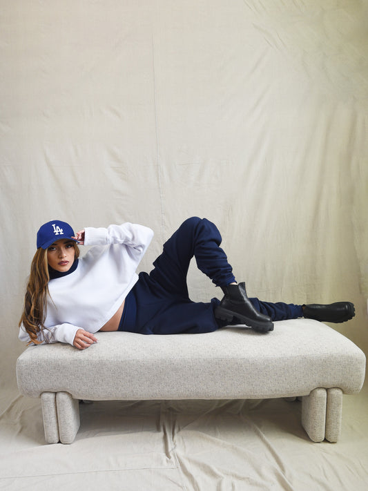 Winter White Oversized Fleece Sweatshirt