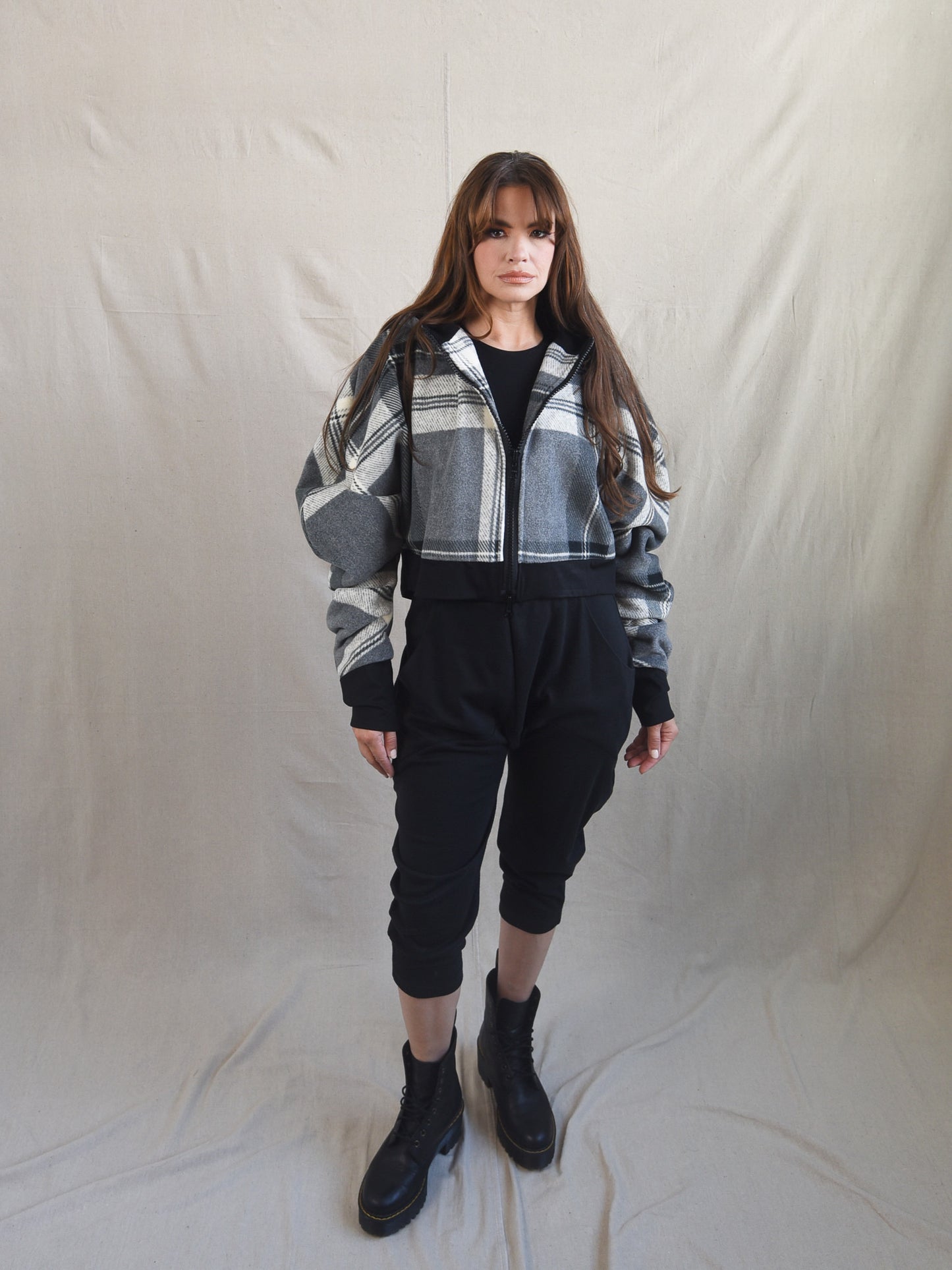 Plaid Luxe Fleece Hood Jacket