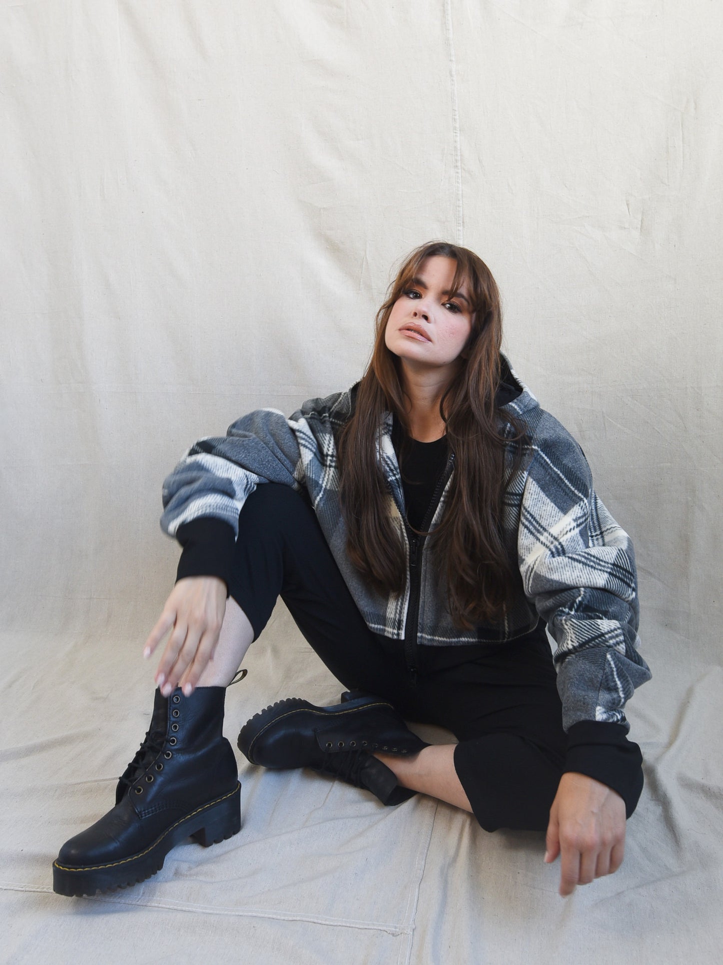 Plaid Luxe Fleece Hood Jacket