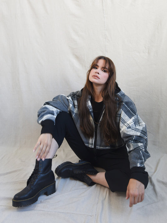 Plaid Luxe Fleece Hood Jacket